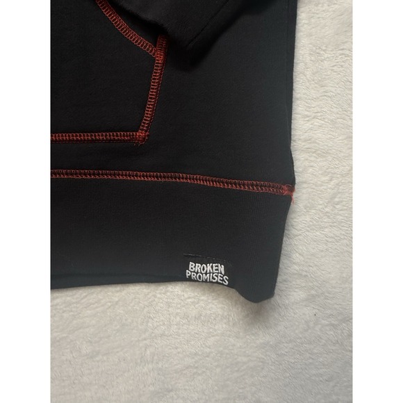 Broken Promises x Happy Bunny I'm Bad Contrast Black Hoodie Woman's Large Pocket - Picture 4 of 16